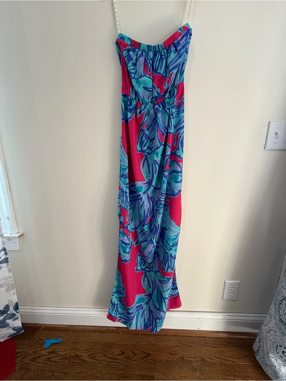 Lilly Pulitzer Emmett Vibrant Strapless Maxi Dress in Chic Pink Sway Size Small - Picture 9 of 9